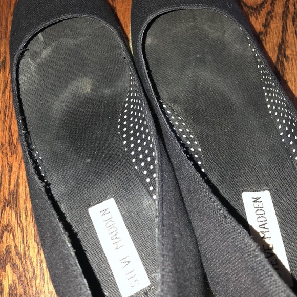 Steve Madden Black Tie Up Espadrille Wedges - Picture 12 of 15